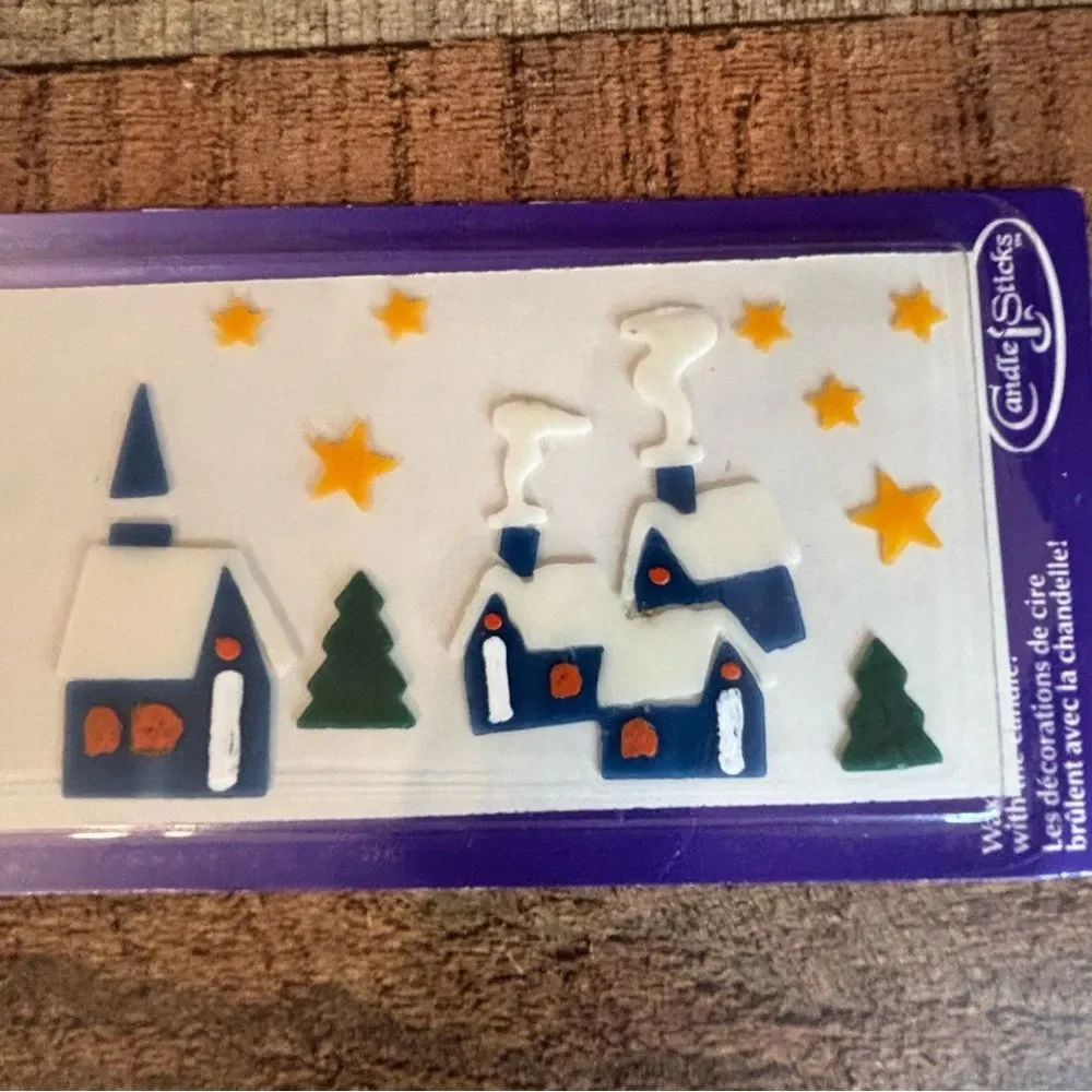 Vintage Candle Magic Wax Candle Stickers Christmas Church Santa Stars Trees